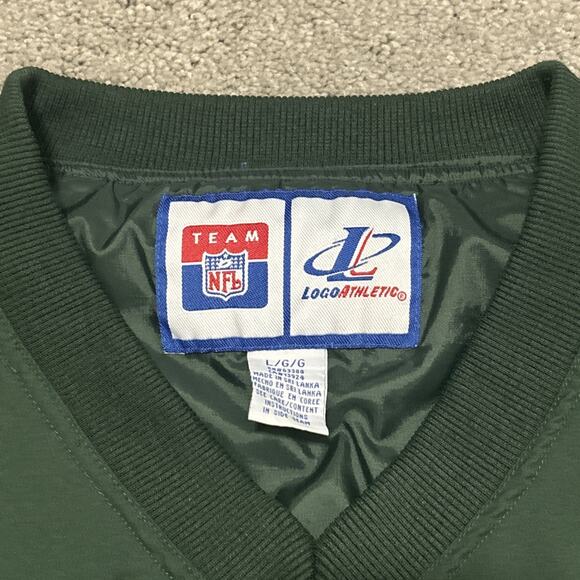 Green Bay Packers Jacket Pullover Men's Large Logo Athletic Vintage Windbreaker - Picture 2 of 6